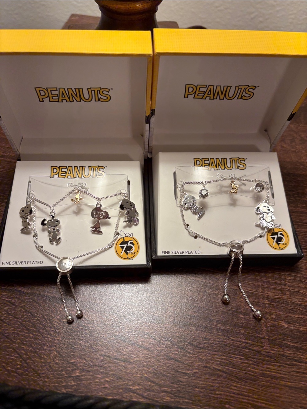 NWT 2 Peanuts 75th Anniversary Snoopy Woodstock Bracelet Sets
